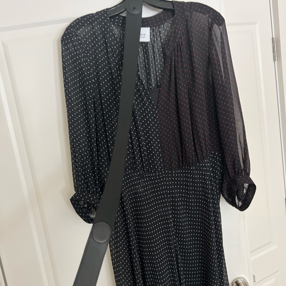 Akris Punto Black Bishop Sleeve V-Neck Dress